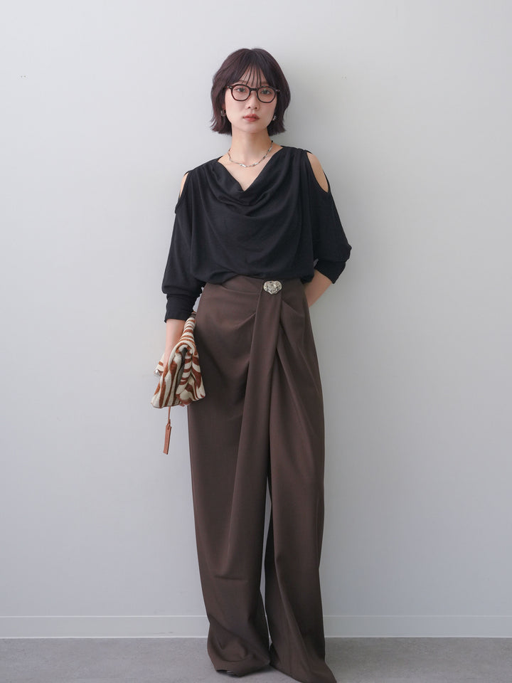 [SET]シルバーモチーフドレープパンツ+シルバーモチーフドレープパンツ(2set)