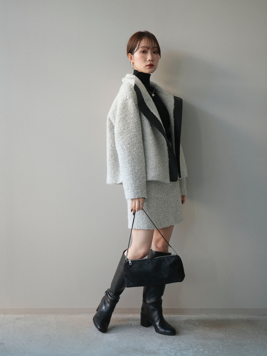 [予約]ブークレミニスカート/gray