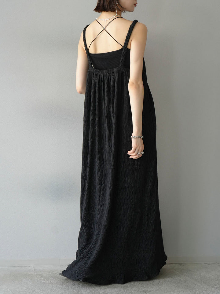 Willow braided string cami dress/black