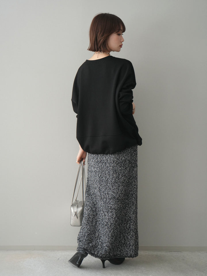 [予約]ライトポンチ刺繍ロゴプルオーバー/black