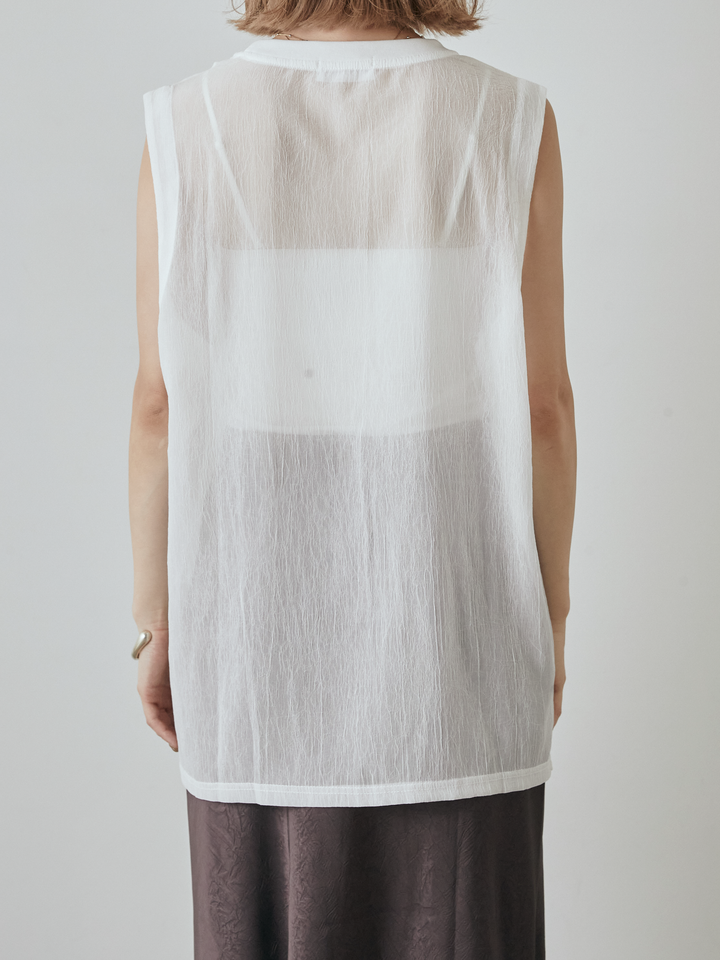 [予約]シアーワッシャーアシンメトリープルオーバー/ホワイト