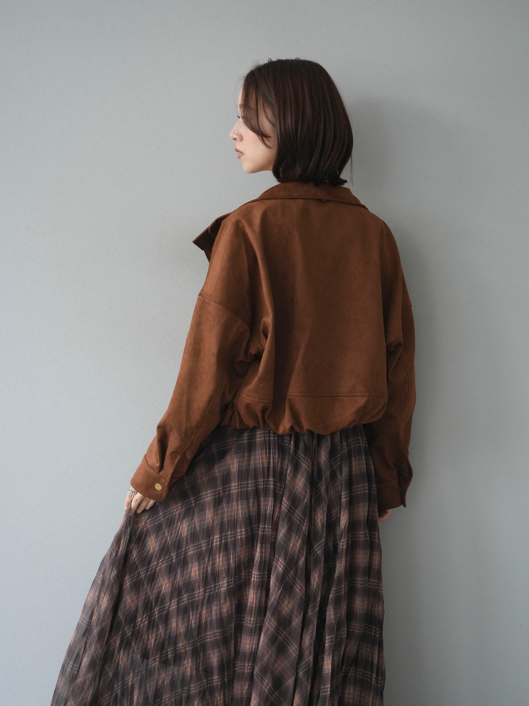 [予約]スエードバルーンショートブルゾン/camel