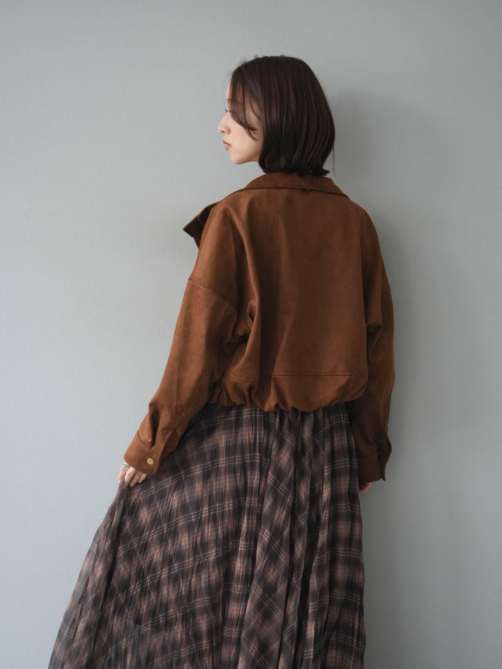[予約]スエードバルーンショートブルゾン/camel