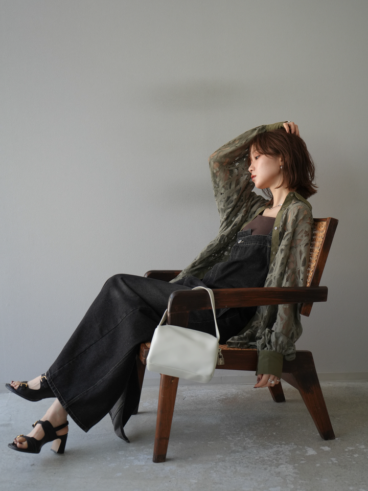 【預購】不對稱牛仔洋裝/黑色