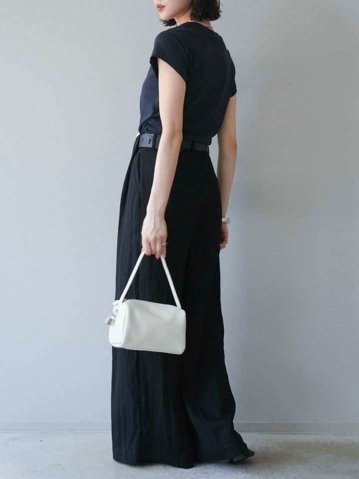 【預購】寬褲配大皮帶/黑色