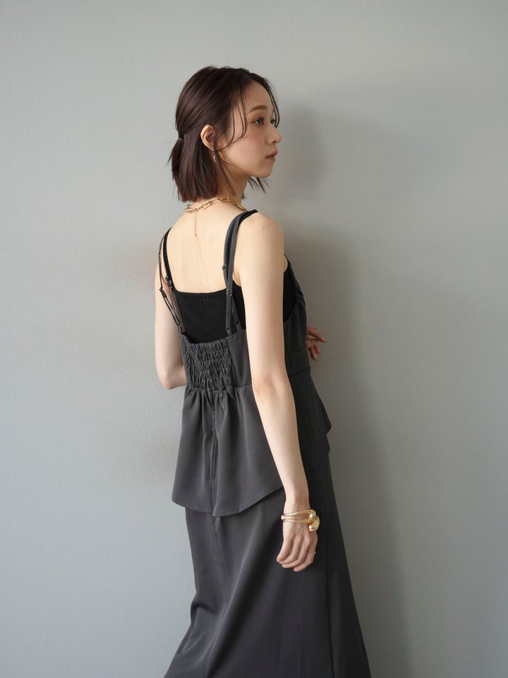 [予約]ビスチェデザインキャミワンピース/グレー