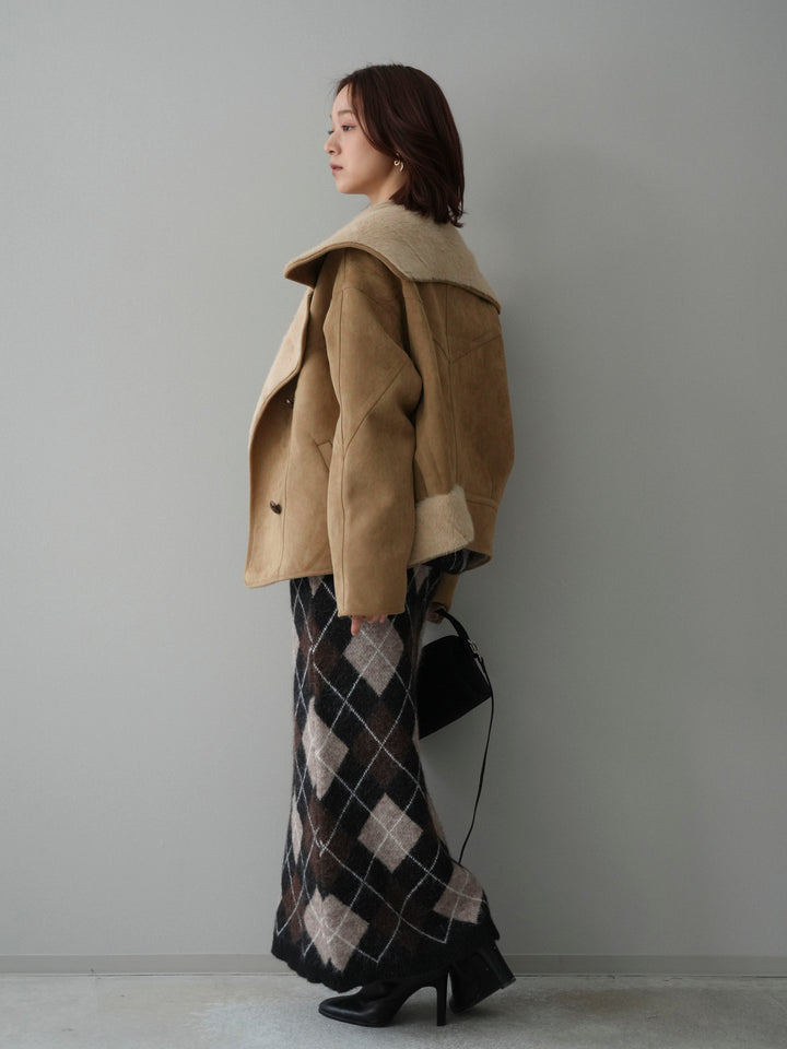 [SET]アーガイルニットプルオーバー&ロングスカートSET UP(2set)