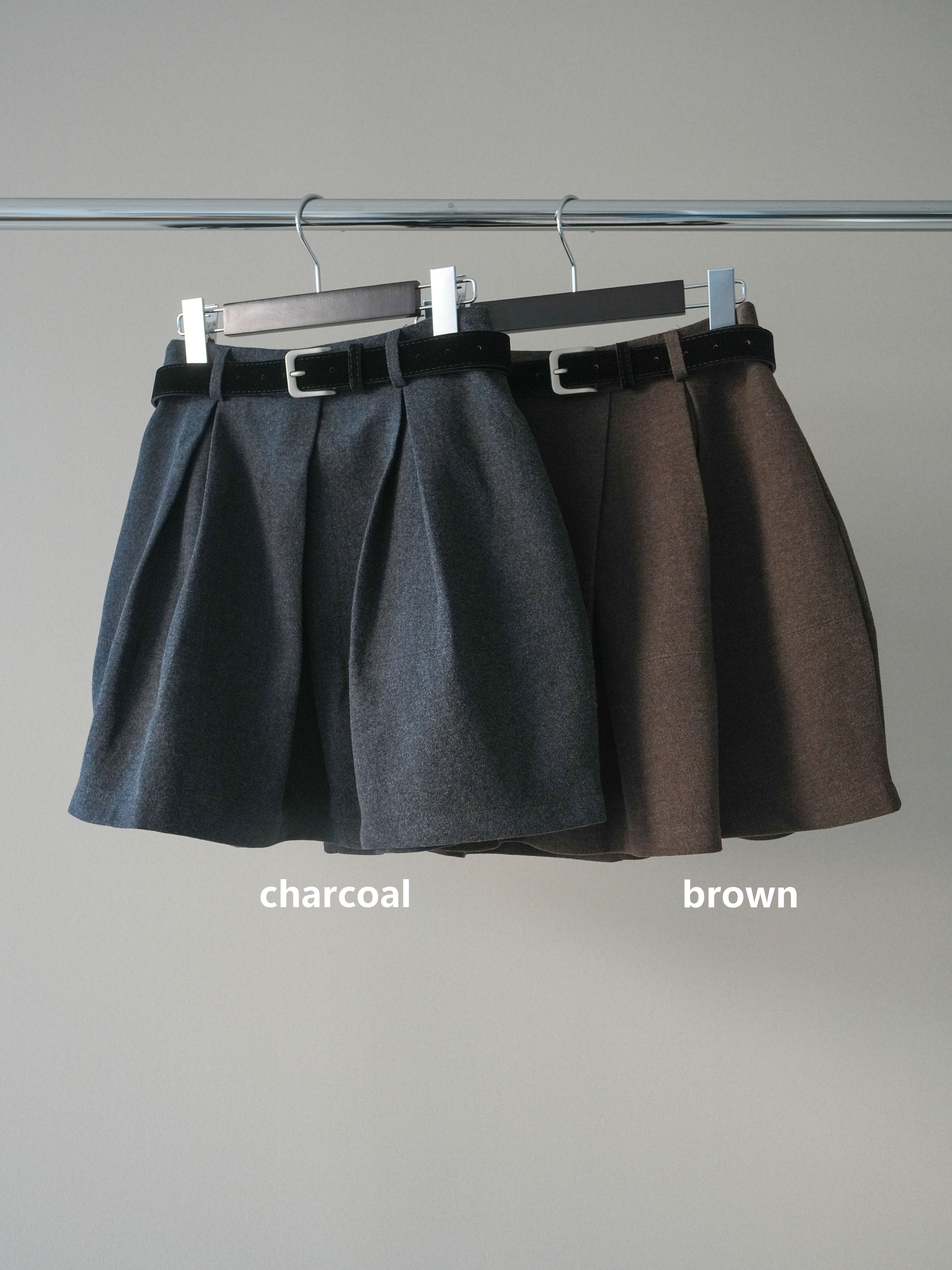 SET]ベルト付きタックミニスカート+ベルト付きタックミニスカート(2set