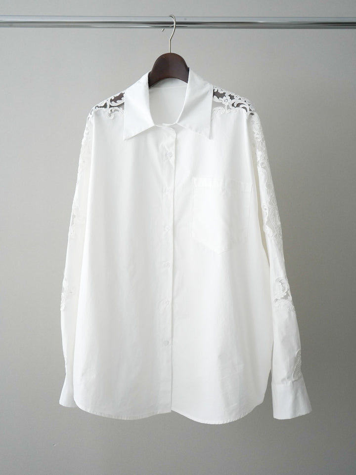 [SET]アームレースブロードシャツ+2WAYデザインスウェットパンツ(2set)