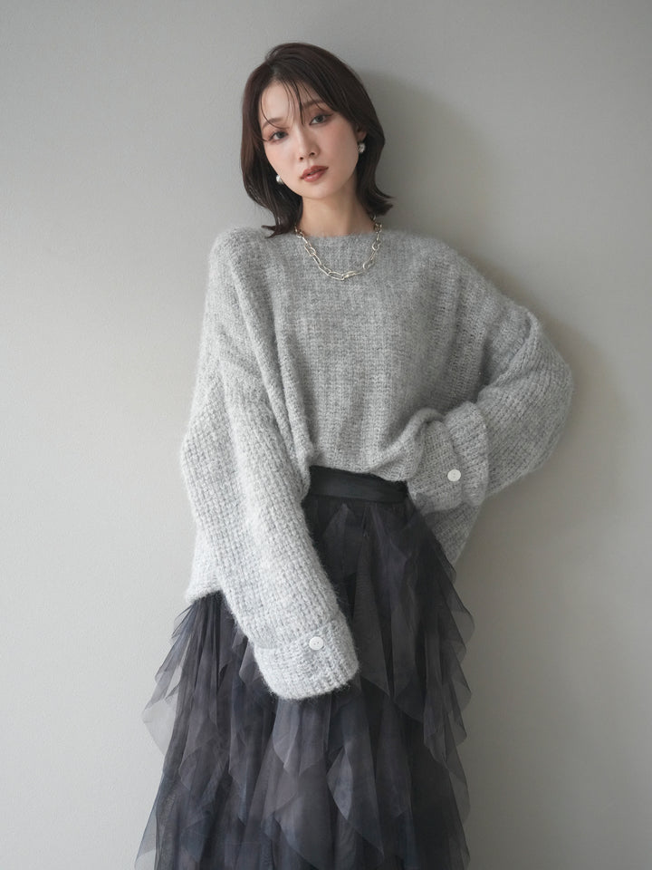 [予約]ラメミックスシャギーニットプルオーバー/lightgray