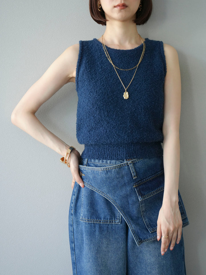 [予約]ブークレニットタンクトップ/ブルー