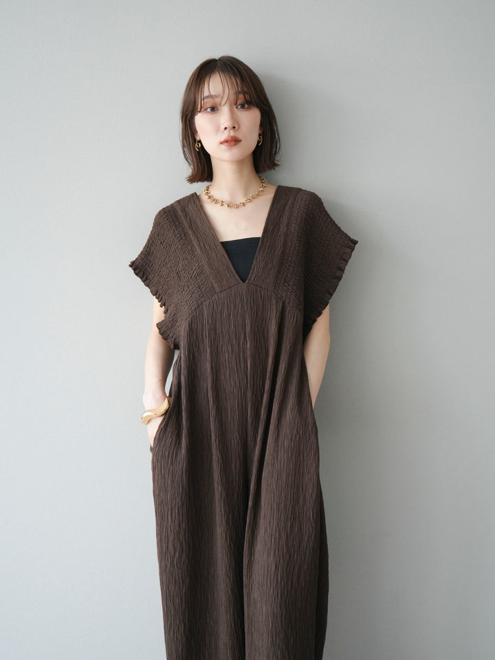 [SET]楊柳シャーリングサロペット+楊柳シャーリングサロペット(2set)