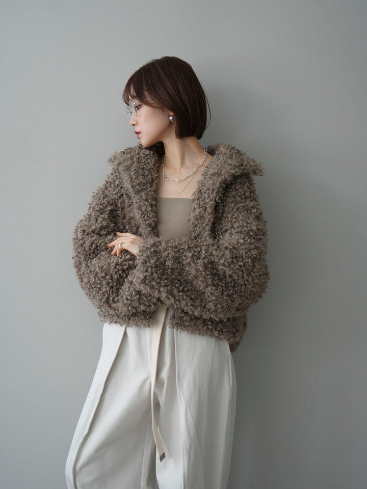 [SET]プードルファーミドルスタンドブルゾン+選べるアクセセット(2set)