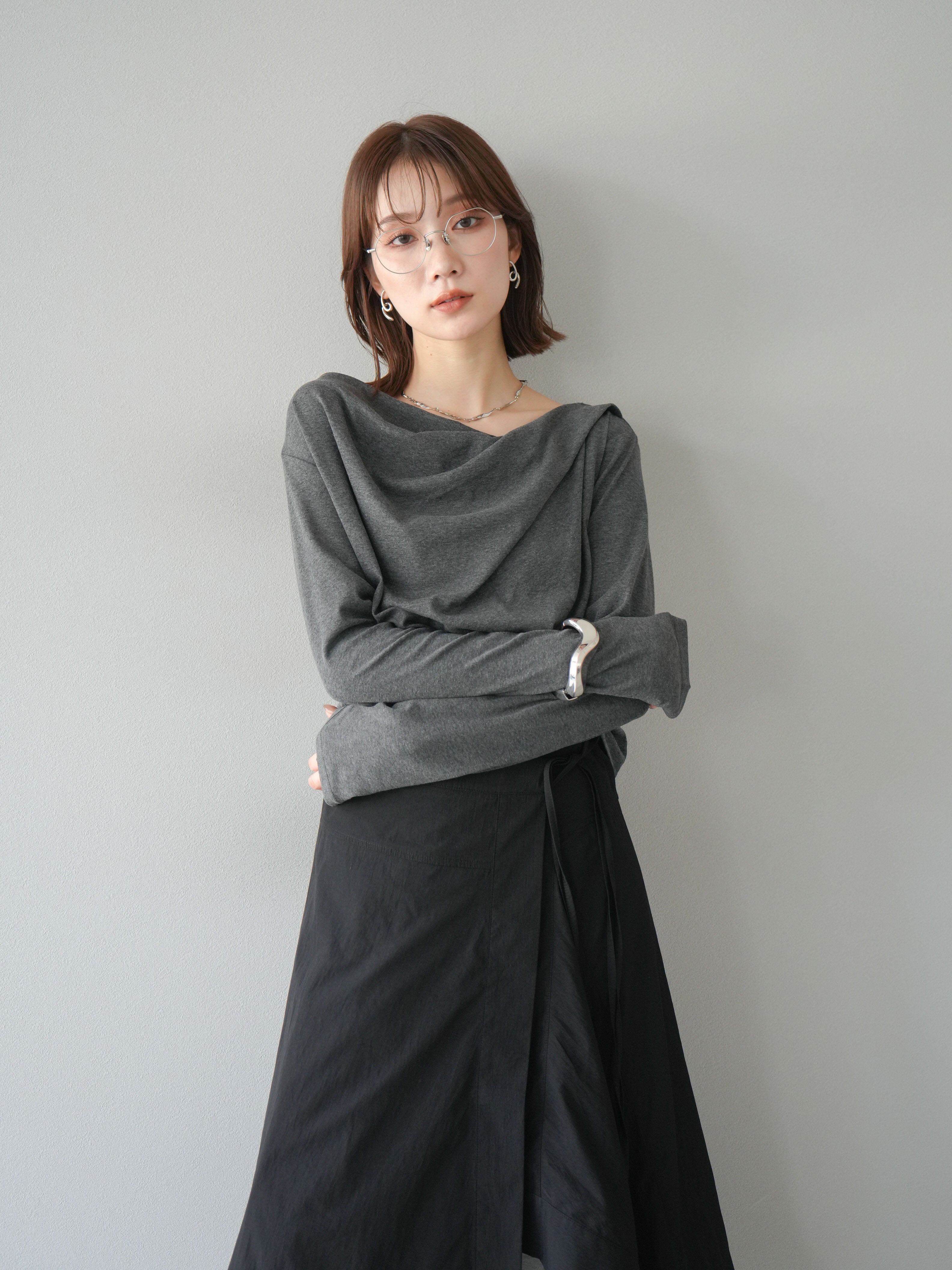 LEMONe グレー サイズ3 aquagarage ニット 春 トップス レディース Vネック クルーネック