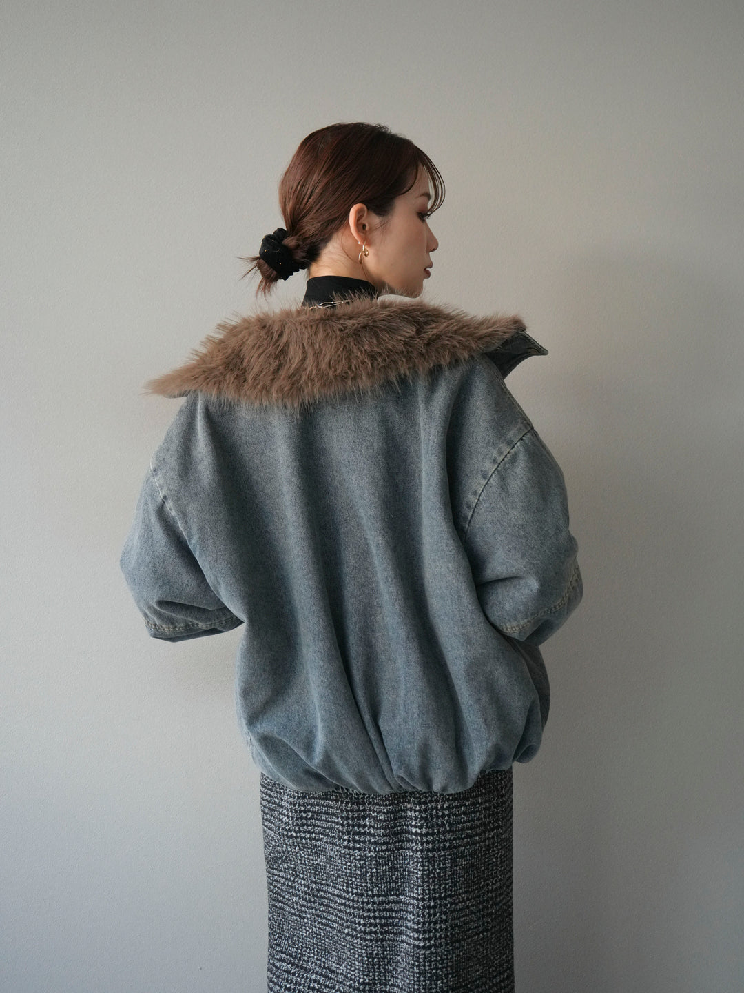 [SET]デニムxファーブルゾン+選べるアクセセット(2set)