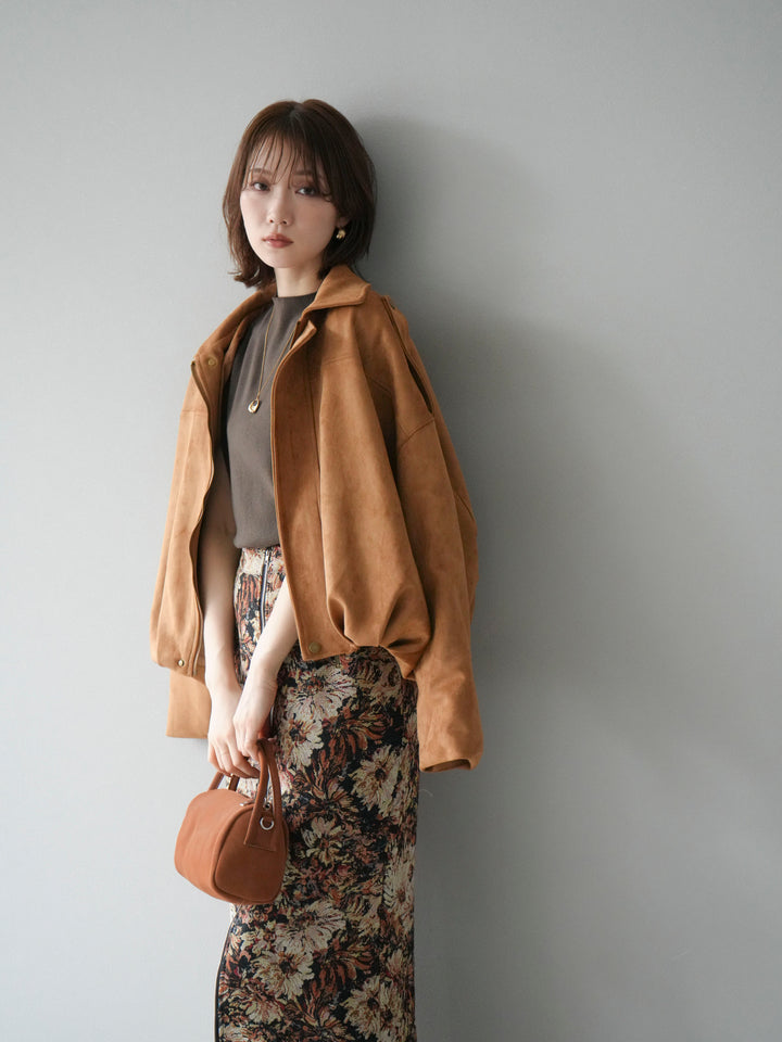 [SET] 麂皮外套上衣 + 小領法式針織上衣（2 組）