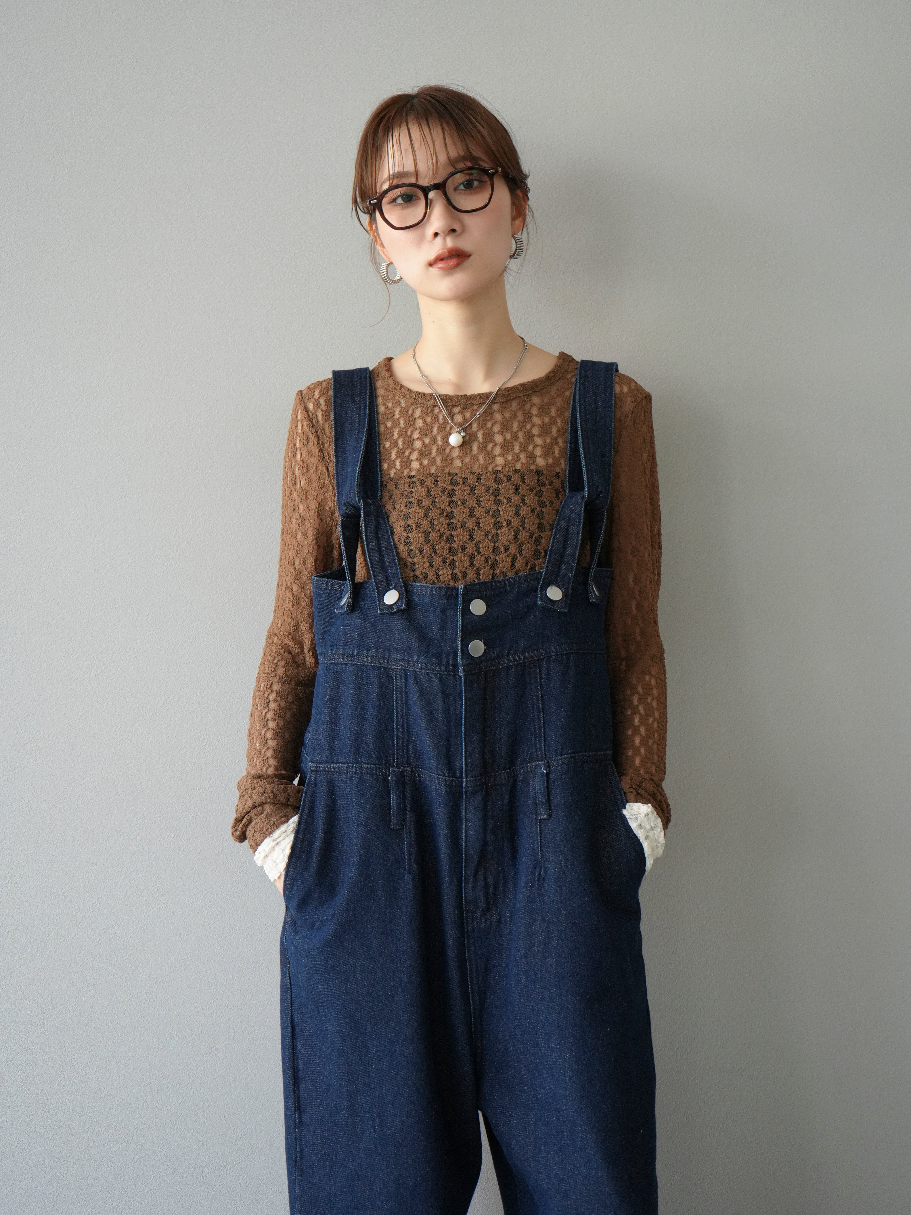 LESS TAILOR ネイビー サロペット 予約]デニムオーバーハイウエストサロペット/ネイビー – Lumier