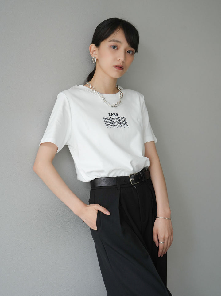 [予約]バーコードプリントTシャツ/ホワイト