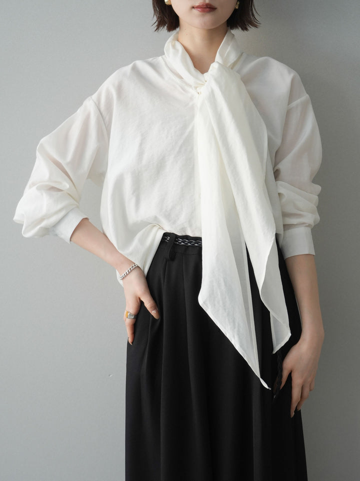 [予約]シアーボウタイブラウス/ivory