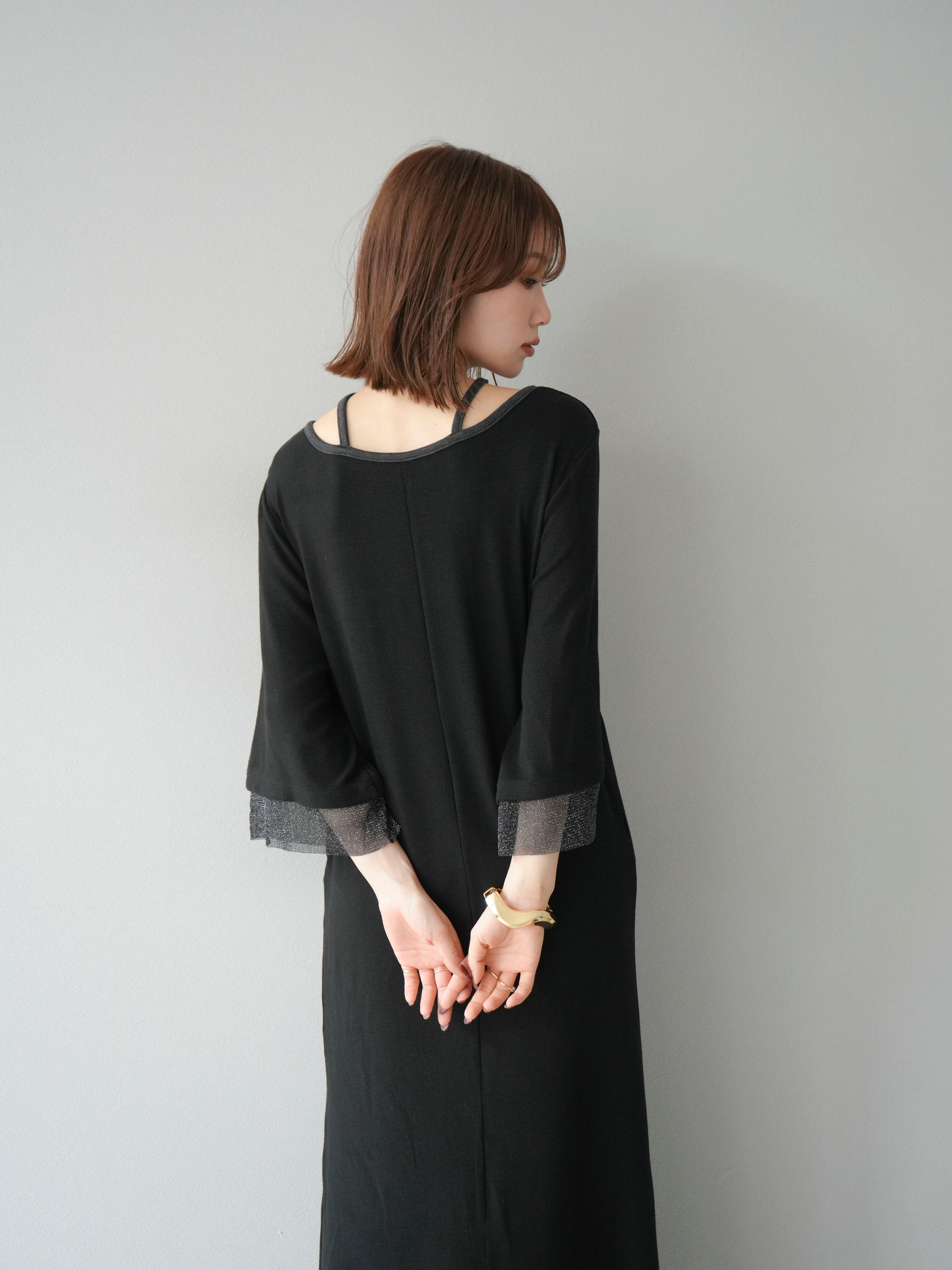 未使用タグ付 マーレット ワンピース ニット Aライン ブラックADDISON DRESSTERIOR（ドレステリア）の「◇Merlette(マーレット