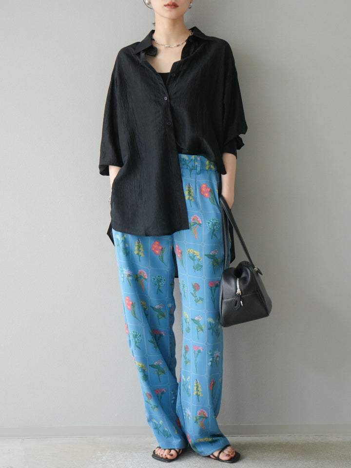 [予約]ワッシャーシャイニーシャツ/ブラック