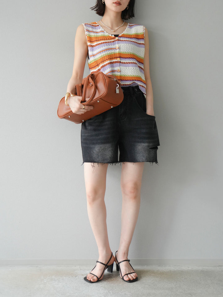 【預購】寬鬆半身牛仔褲/黑色