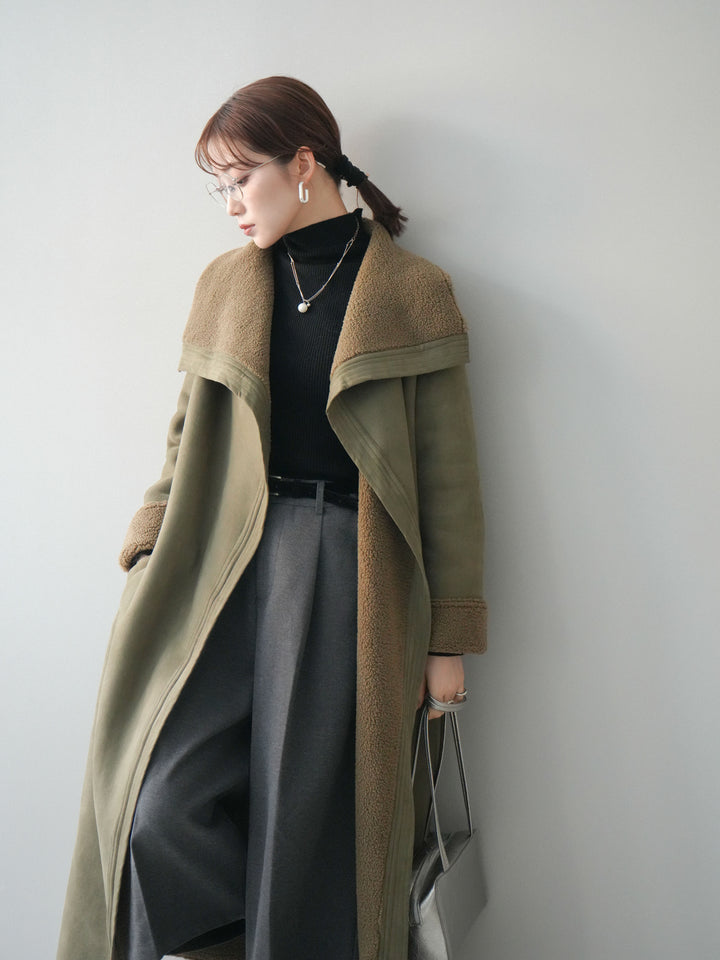 [予約]BIGカラームートンコート/khaki