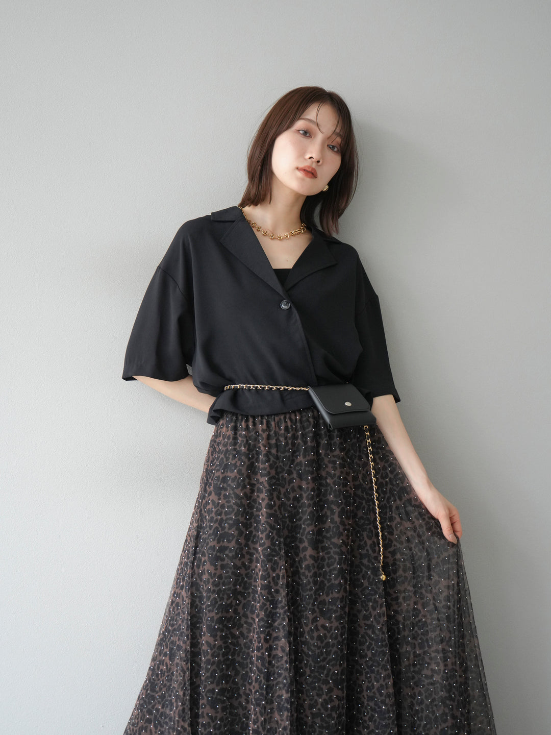 [予約]ハーフショートジャケット/ブラック