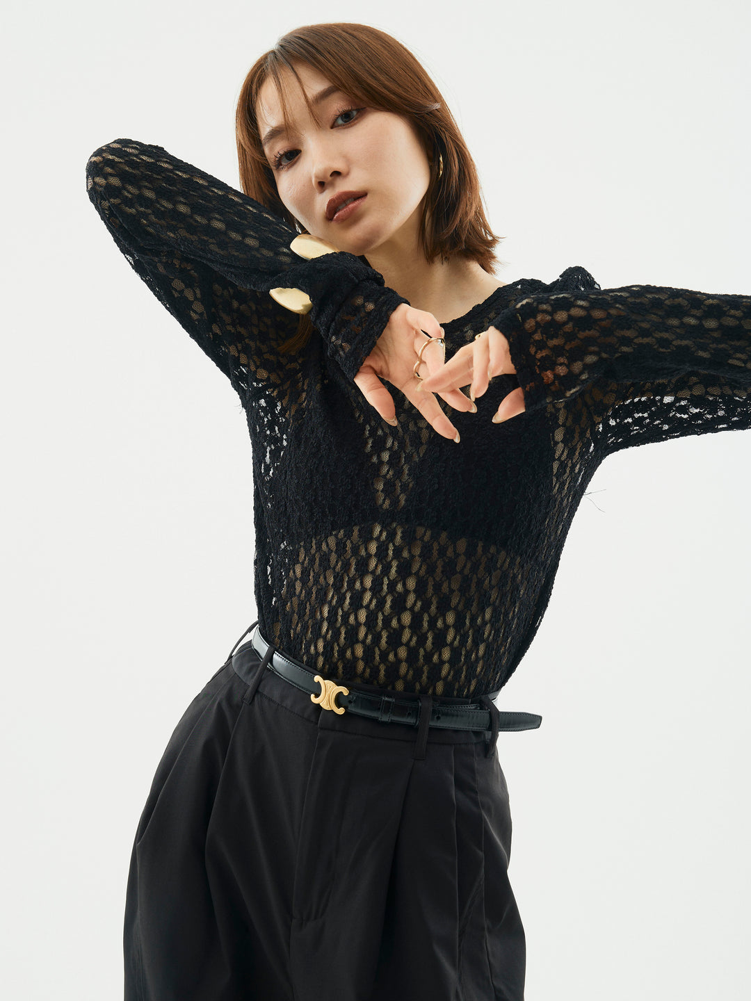 【Allure】[SET]バックラウンドレーストップス+バックラウンドレーストップス(2set)