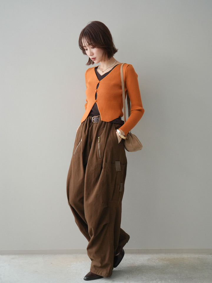 [予約]コットンタックループパンツ/brown