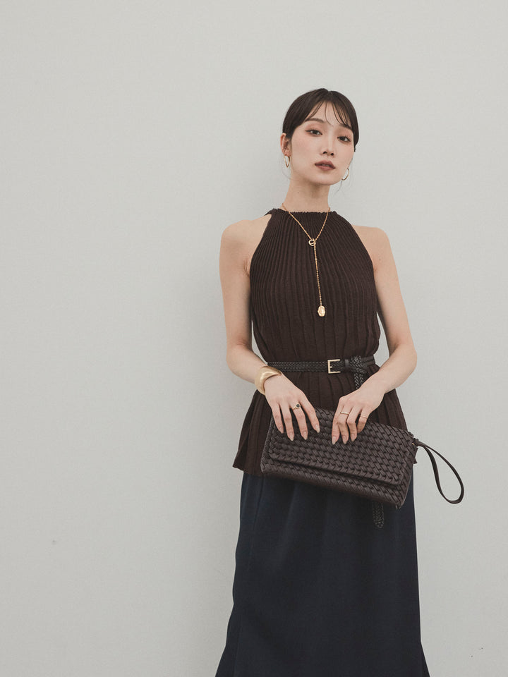 [SET]プリーツニットキャミソール+プリーツニットキャミソール(2set)