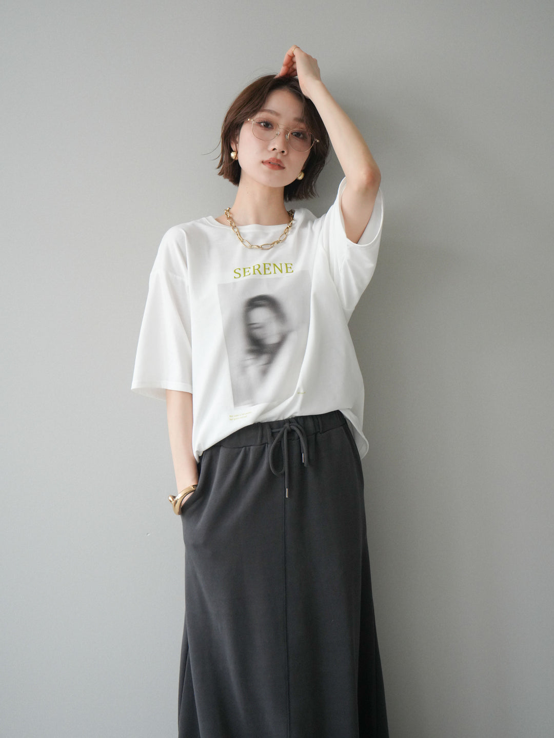 [予約]ブラーアートフォトTシャツ/off3