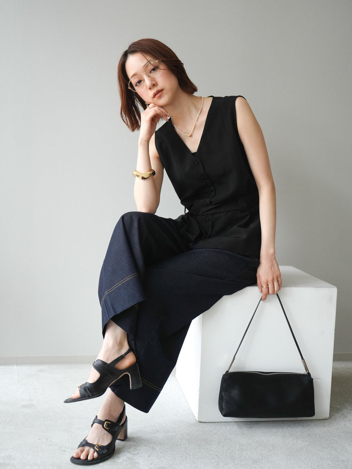 [予約]ウエストマークベスト/black