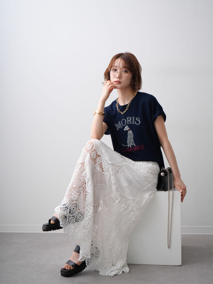 [SET]ドッグエンブロイダリーTEE+選べるアクセセット(2set)