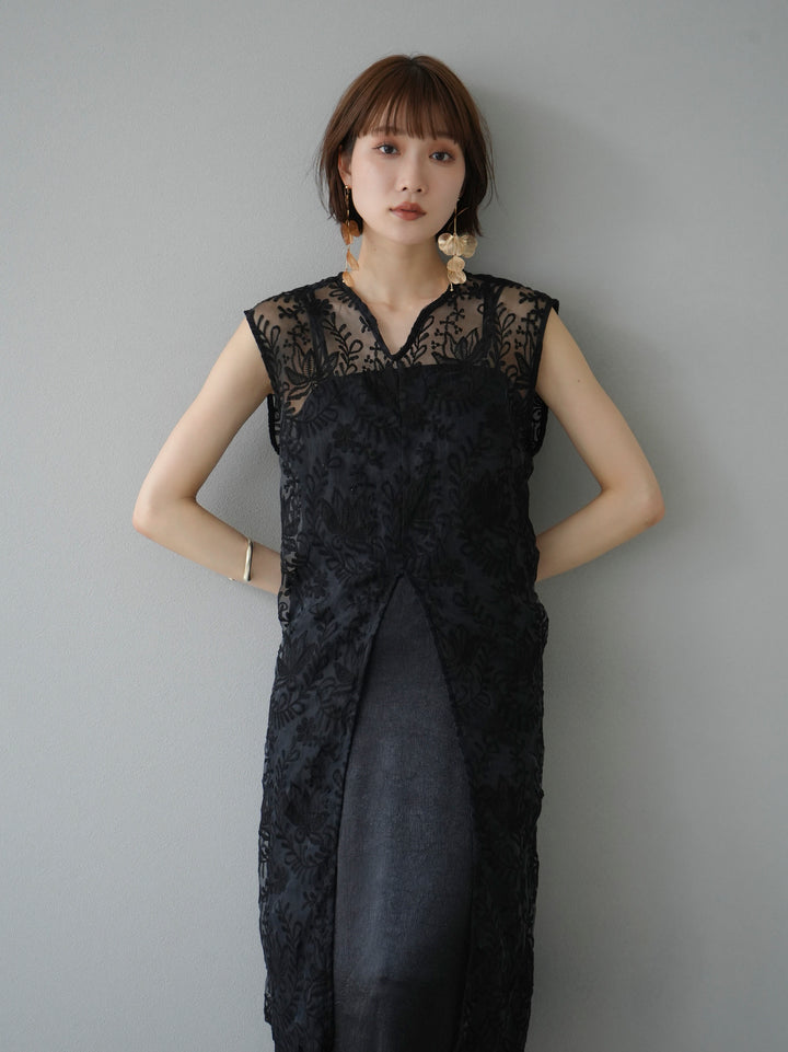 [Pre-order] Washer Satin Camisole Dress/Black
