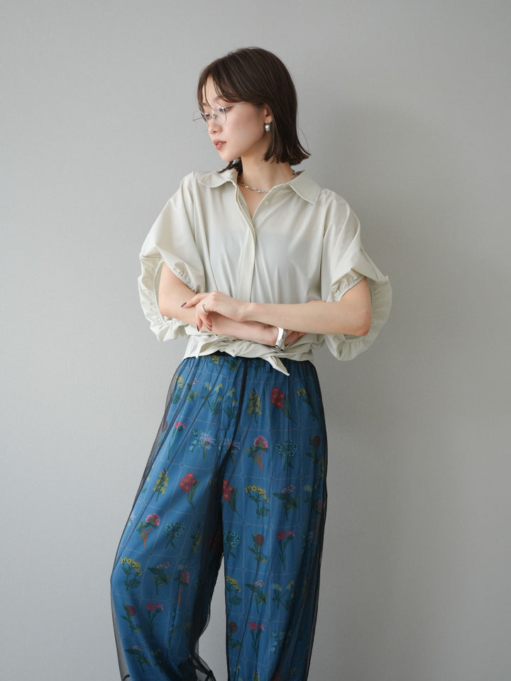 [予約]ICE TOUCHパフスリーブシャツ/オフグレー