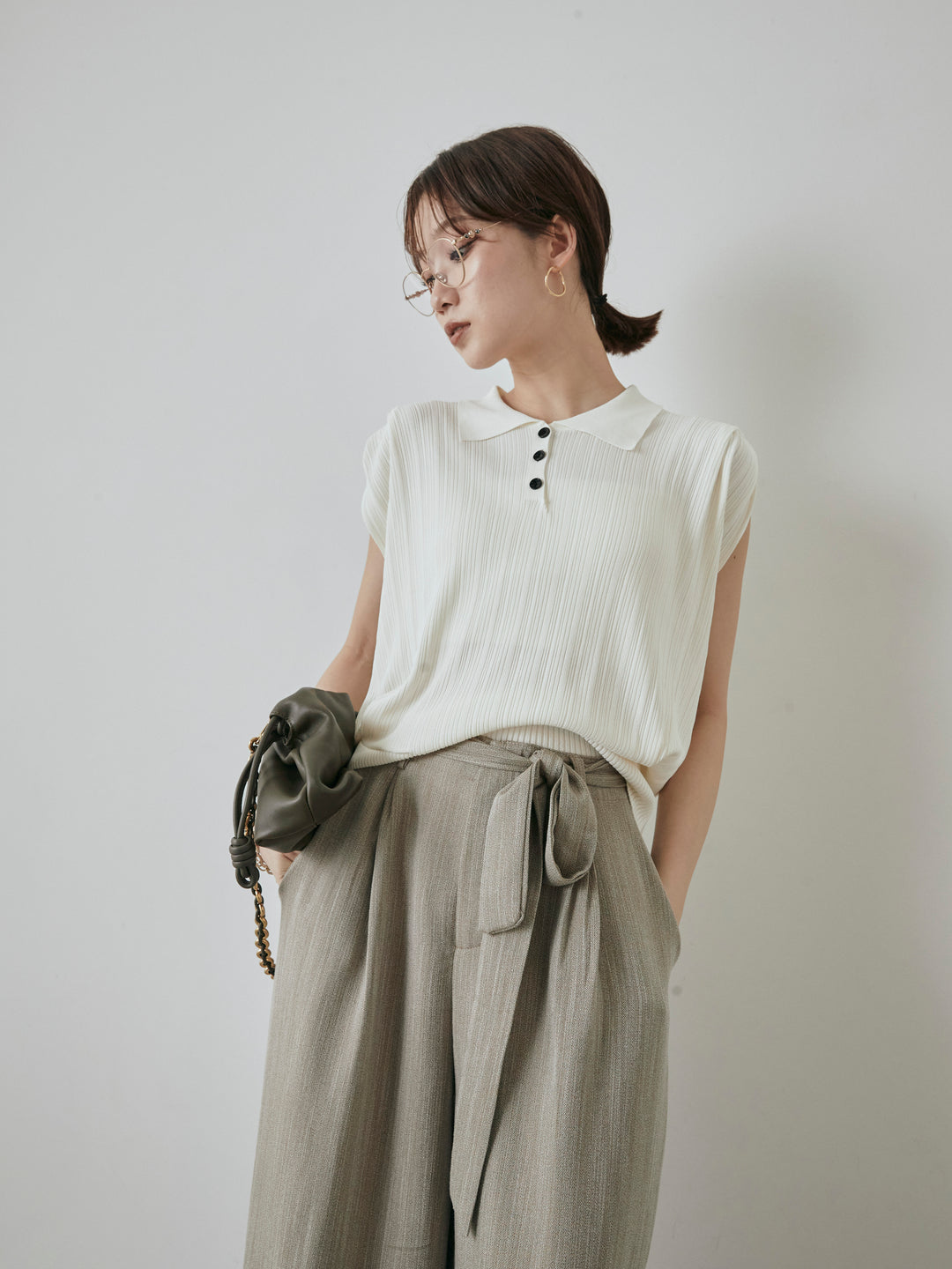 [予約]ランダムリブポロニットベスト/オフ