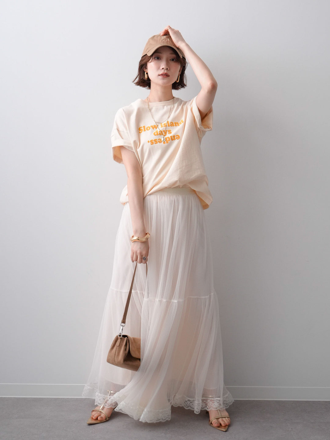 [SET]フロッキーロゴTEE+チュールレーススカート(2set)