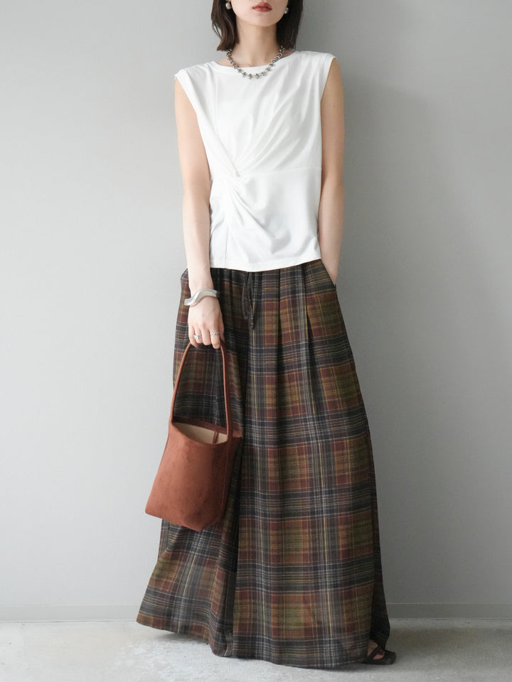 [予約]フロントツイストノースリーカットソー/オフ