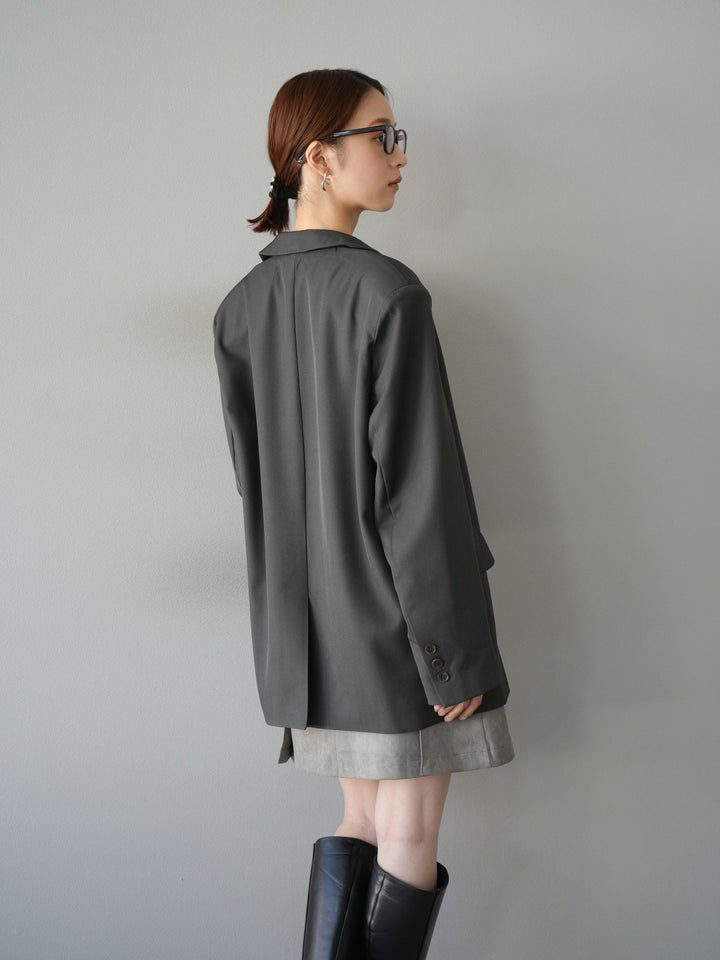 [予約]レースアップスエードミニワンピース/グレー