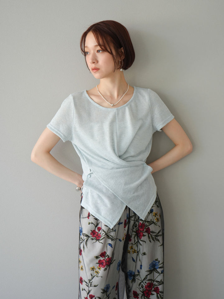 [預購] Cache-Coeur 薄紗針織套頭衫/藍色