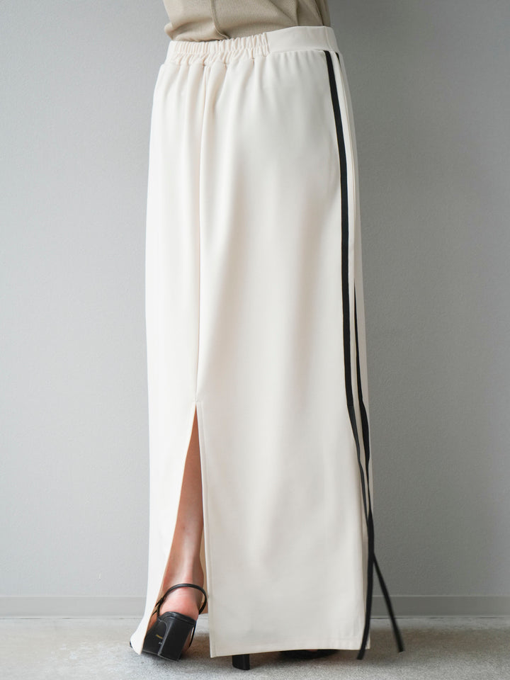 [予約]サイドラインジャージナロースカート/アイボリー