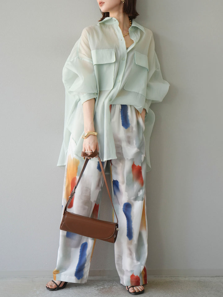 [予約]BIGポケットオーバーシアーシャツ/ミント