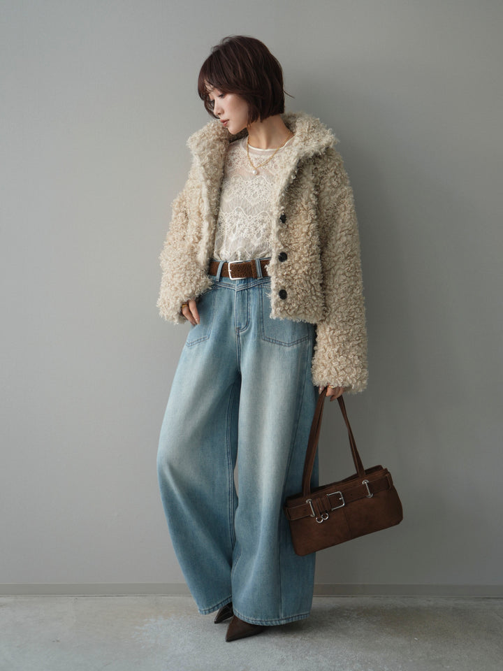 [SET]プードルファーミドルスタンドブルゾン+プードルファーミドルスタンドブルゾン(2set)