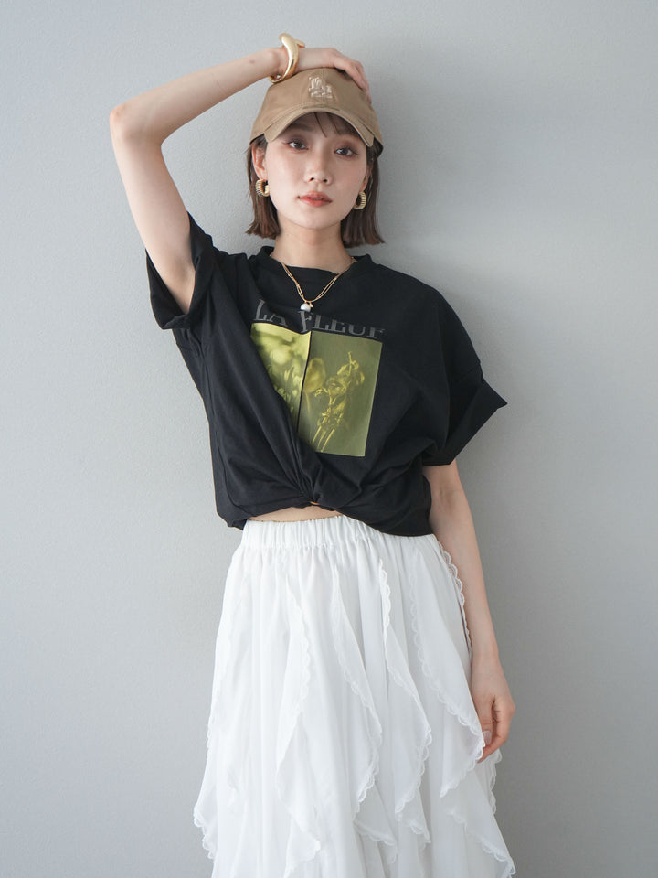 [予約]カラープリントビッグTシャツ/ブラック2