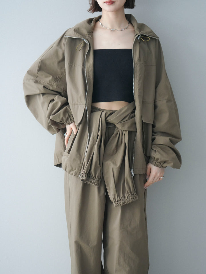 [予約]ビッグポケットコットンナイロンジップブルゾン/brown