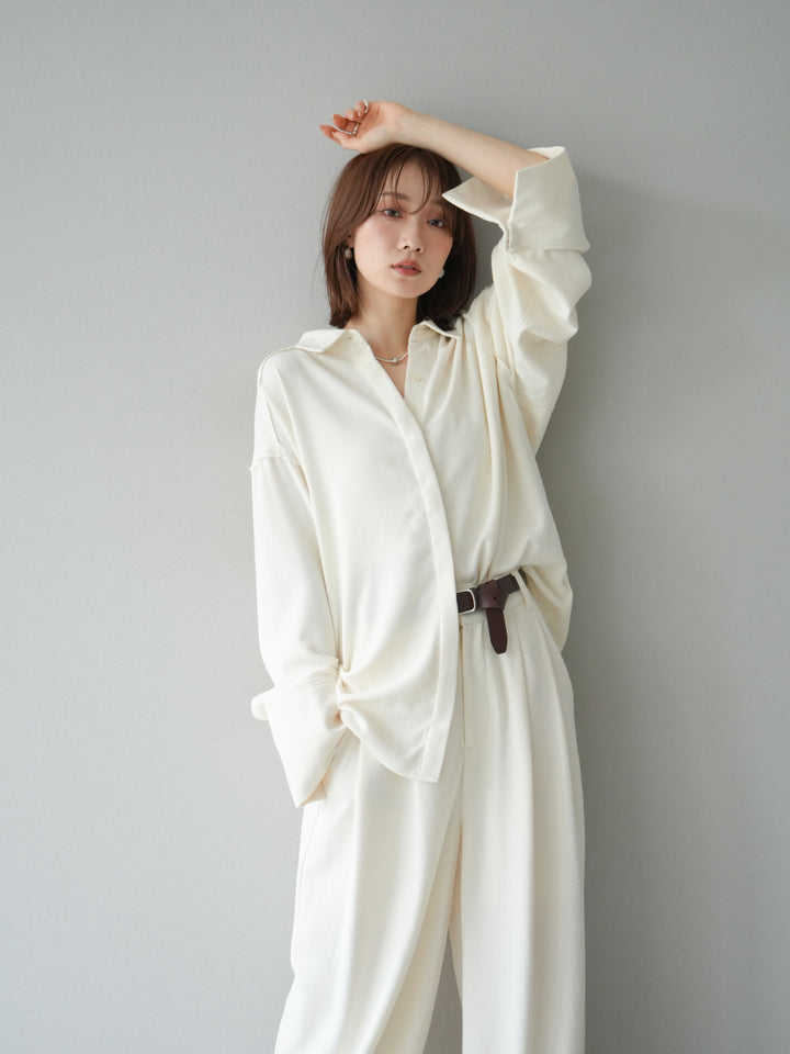 [予約]ネップオーバーシャツ/アイボリー