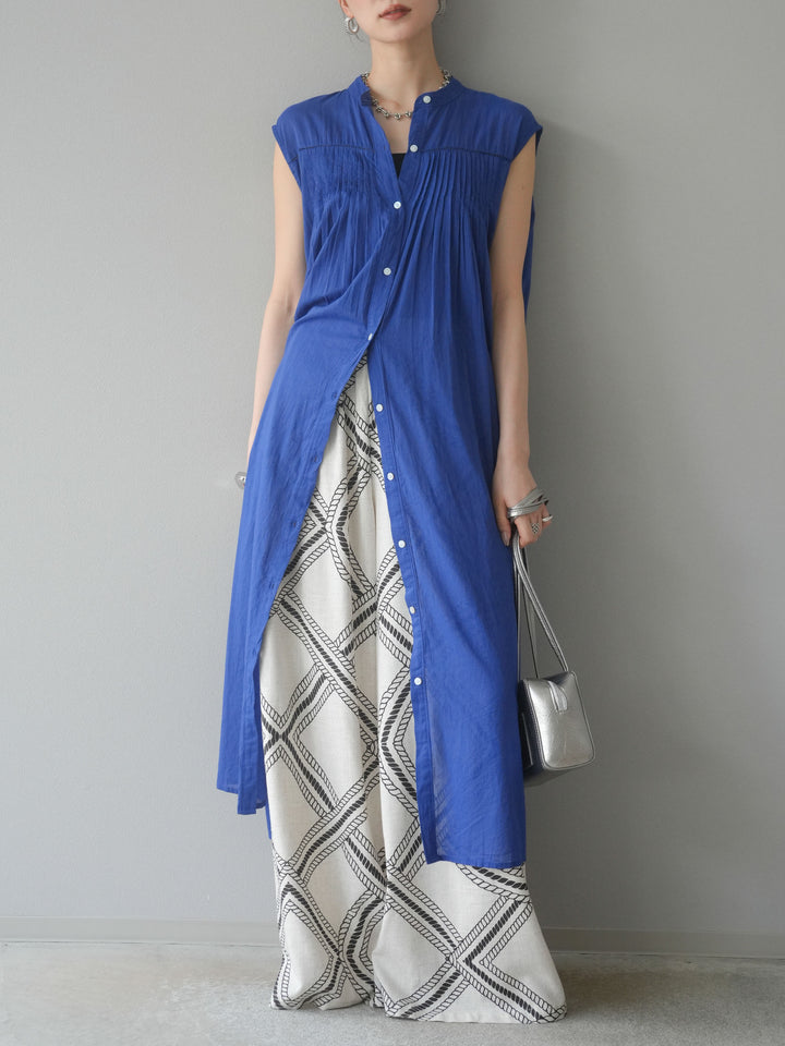 [予約]インド製コットンボイルワンピース/ロイヤルブルー