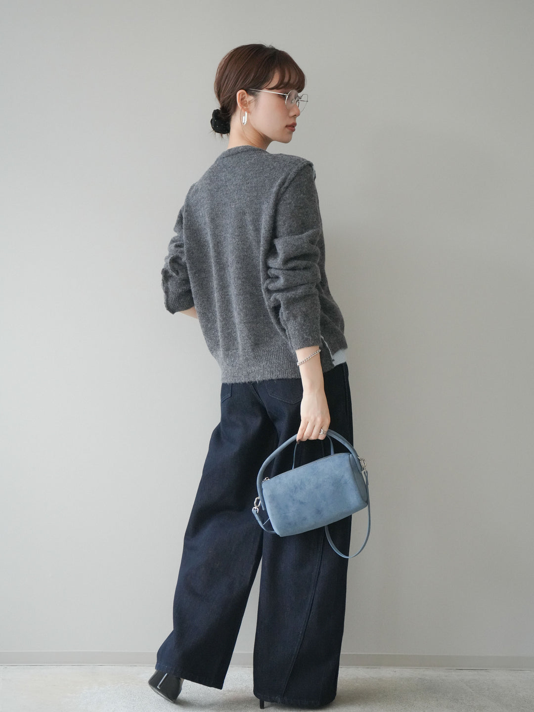 [予約]バレルレッグデニムパンツ/navy