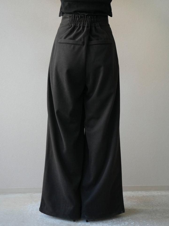 [予約]ウールタッチフロントジップパンツ/black